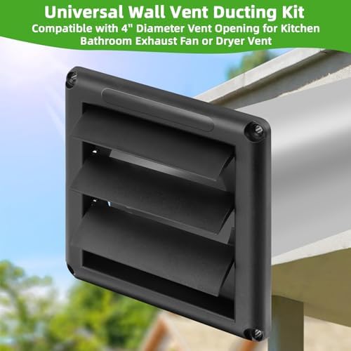 4"Dryer Vent Kit Through Wall w/Hose/Duct Connector/Wall Plate, 9ps Vent Kit - Image 4
