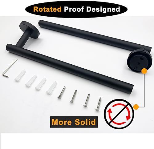 Towel Bar for Bathroom Matte Black, 33Inch Towel Rack Wall Mounted, Thicken - Image 3