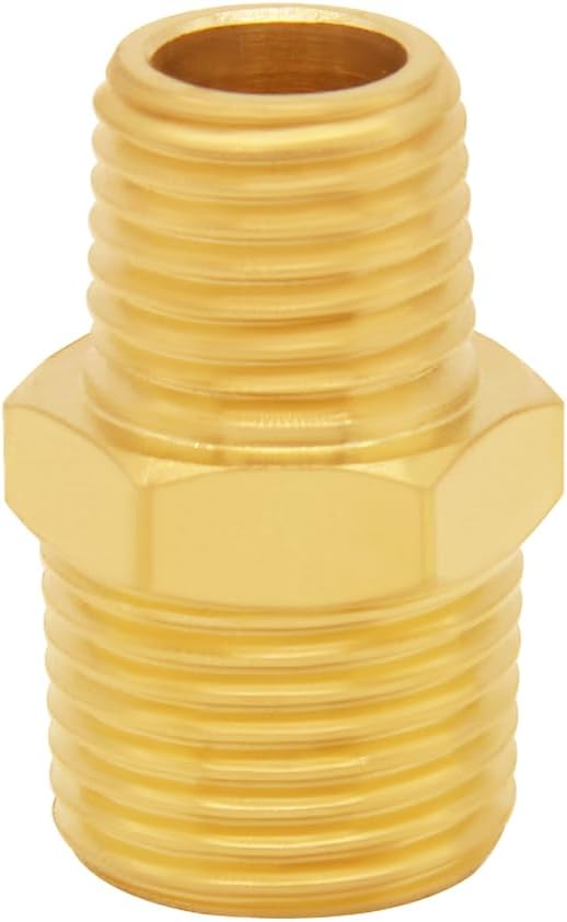 Uenede Brass 1/4" NPT Male to 3/8" NPT Male Reducer Adapter - Image 5