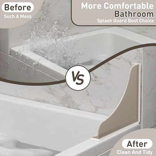 Roslim No-Adhesive Silicone Shower Corner Splash Guard, Reusable Suction Cup - Image 5