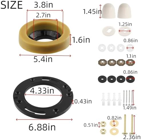 3" Toilet Tank Replacement Kit Wax Ring - Image 2