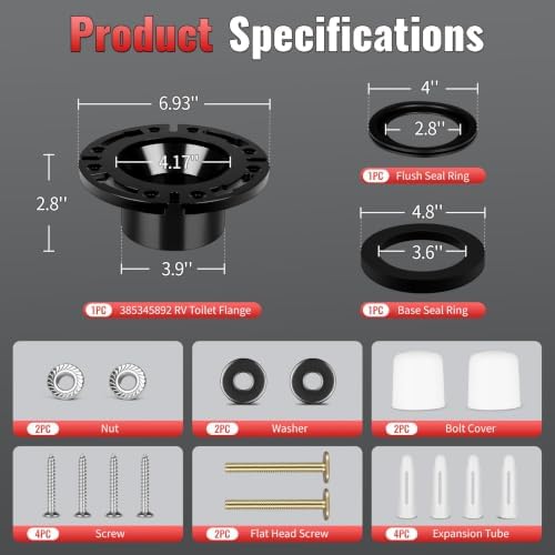 3IN RV Toilet Flange with Seal Kit Compatible with Dometic 300 310 320 - Image 5