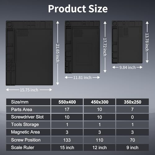 STREBITO Soldering Mat Large, Repair Mat 932°F Heat Resistant 21.7"x15.8'' - Image 6