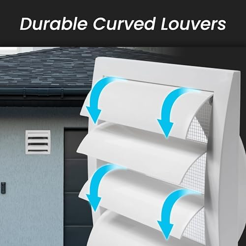 Repa Market ABS Plastic White 4 Inch Dryer Vent Cover Outside, 4 Inch Exhaust - Image 5