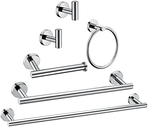 6 Pieces Polished Chrome Bathroom Hardware Accessories Set Hand Towel Ring by Meetuniquestylesandneeds