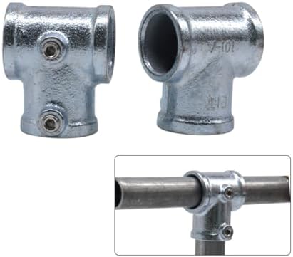 2 Pcs Galvanized Pipe Fittings Single Socket Tee Steel Pipe Pipe Clamps Fits 1 - Image 2