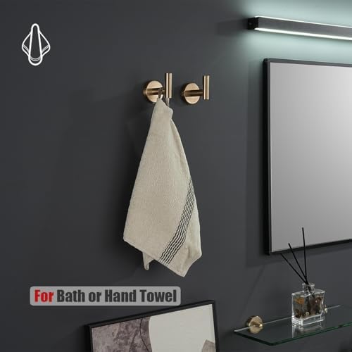 JQK Bathroom Towel Hook Champagne Bronze, Coat Robe Clothes Hook - Image 3