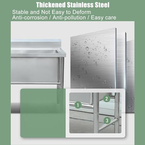 31.5" 1-Compartment Commercial Sink - Image 2