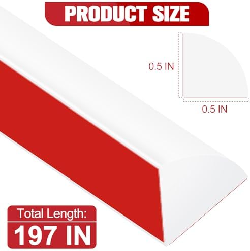 ToLanbbt Flexible Quarter Round Molding, 197 Inch Peel and Stick Rubber Trim - Image 2