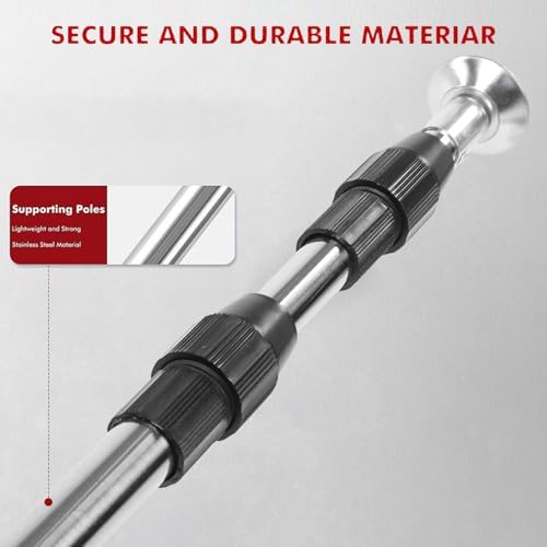Fockety 4 Pack Dust Barrier Poles, Retractable Zipper Wall Pole Kit - Image 3