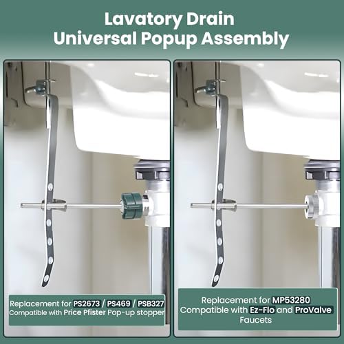 Enhon 2 Pack Lavatory Pop up Center Piece Assembly, Sink Pivot Rod Replacement - Image 2