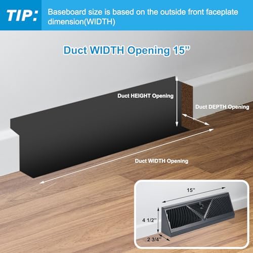 Yaocom 10 Pack Baseboard Register Vent 15 Inch Air Vent Covers - Image 2