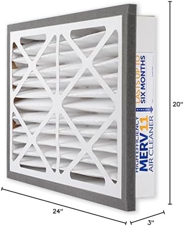 Zephyr 20x24x3 VGF Merv 11 Pleated 3" Air Cleaner Filter. Quantity 1 - Image 6