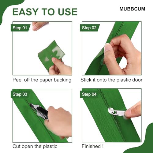 Heavy-Duty Construction Zipper - 7ft Self-Adhesive Dust Barrier System - - Image 5