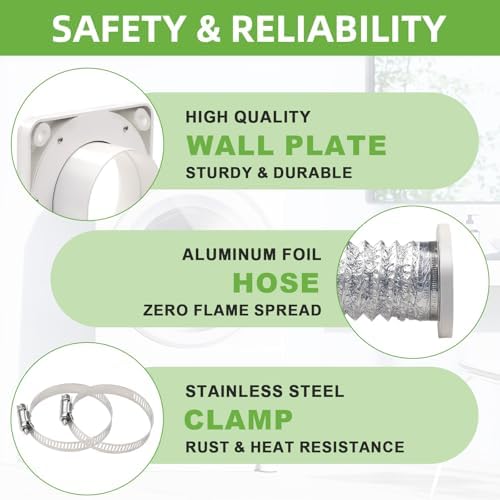 Magnetic Dryer Vent Coupling Connector Kit DV180 Airtight Seal, Including 2.6ft - Image 3