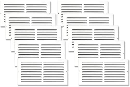 14x06 Air Return Vent Cover, Solid Steel White, 10 Pack by SierraGrates