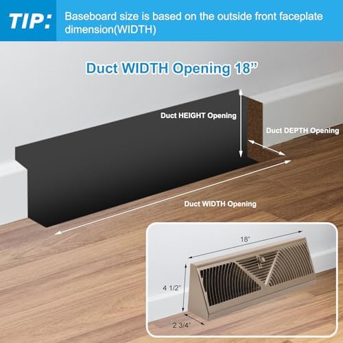 Yaocom 10 Pack Baseboard Register Vent 18 Inch Air Vent Covers - Image 2