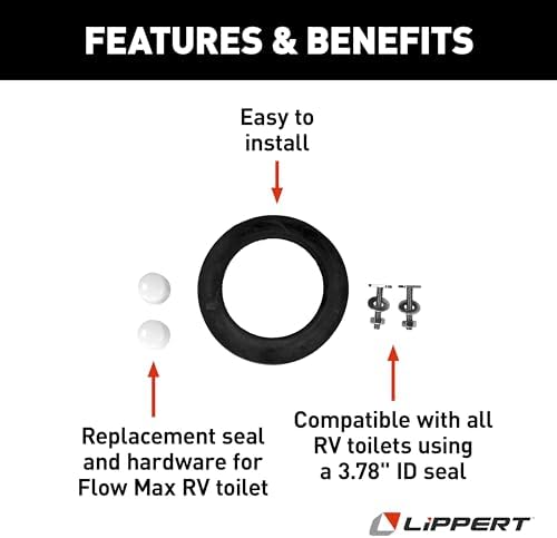 Lippert Components Flow Max™ Replacement RV Toilet Bottom Gasket & Mounting - Image 2