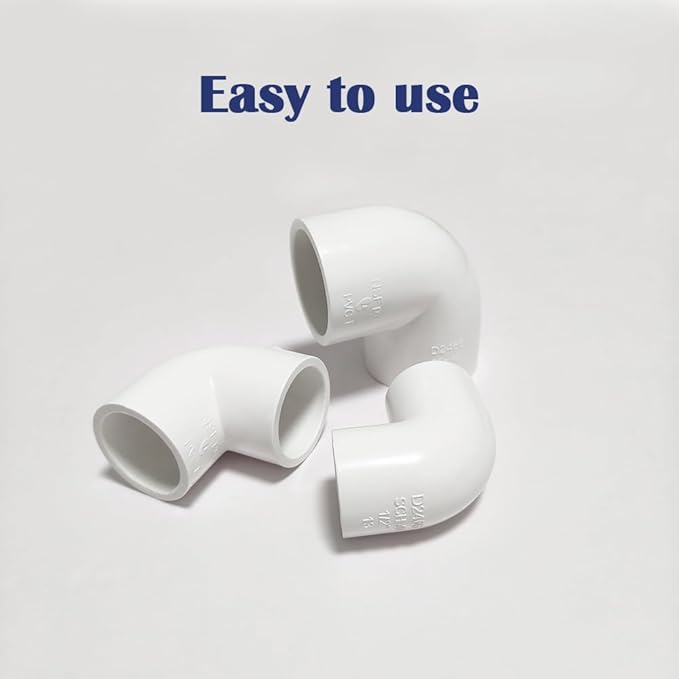2PCS 2 Inch White PVC 90 Degree Elbow Adapter Pipe Fittings 2 Way Right Angle - Image 5