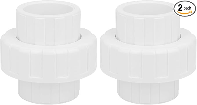 2Pcs 1-1/2" PVC Union Coupling Pipe Fitting 1.5Inch PVC Slip Union PVC Adapter by Lswteiz