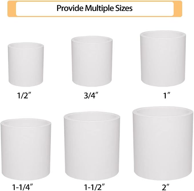 10PCS 3/4" PVC Pipe Coupling Slip SCH40 White | Connector Adapter Pipe Fitting - Image 4