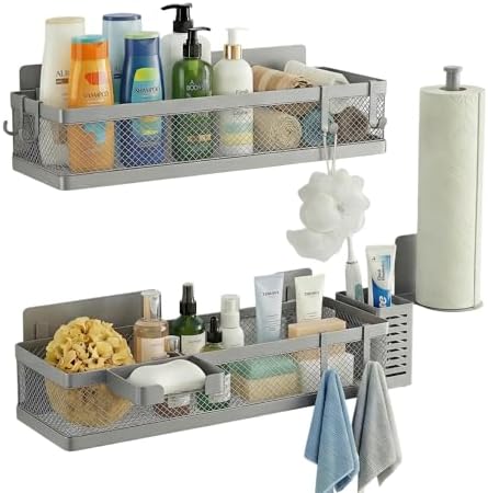 PUSDON 5-in-1 16.5" Extra Long Slim Wall Mount Wrapped Mesh Kitchen Organizer & - Image 5