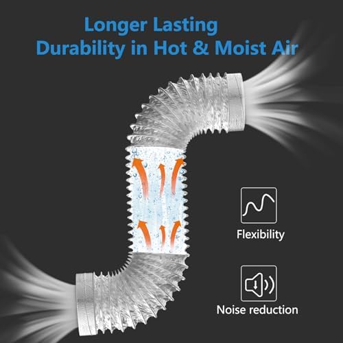 HOOMESUN Dryer Vent Hose 4 Inch 3FT Heavy Duty Flexible Exhaust Duct Hose - Image 4