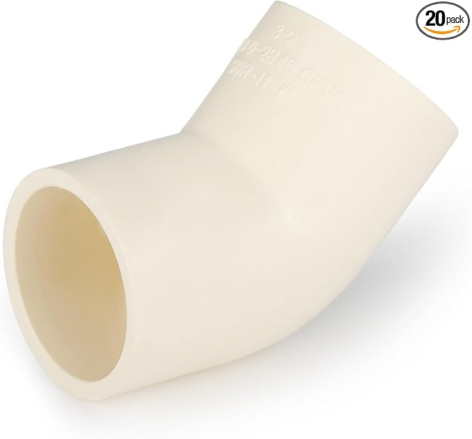 20 Pack EFIELD CPVC 45-Degree Elbow Fittings, 3/4" Slip x 3/4" Slip | Socket by EFIELDPEXTUBING
