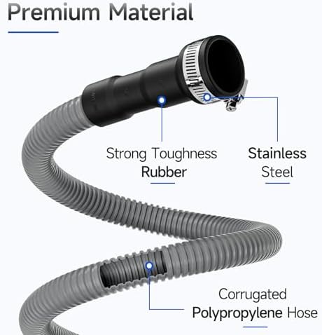 6FT Dishwasher Drain Hose, Flexible Corrugated Dishwasher Hose Replacement - Image 4