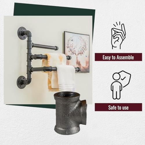 1/2" TEE: Industrial Threaded Black Iron Pipe Fittings; Natural - Image 4