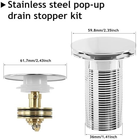 Bathroom Sink Drain Kit, with Flexible Expandable P-Trap Sink Drain Pipe - Image 4