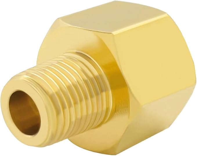 Hooshing 6PCS Brass Pipe Fitting 1/4" NPT Male to 1/2" NPT Female Reducer - Image 5