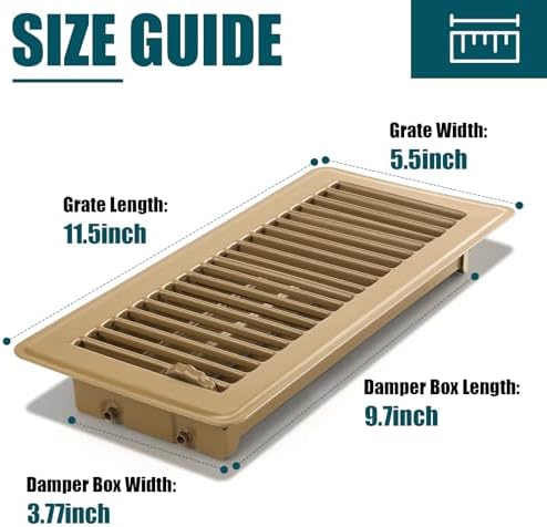 VOISEN Floor Register 4x10, 4 Pack Brown Floor Vent Covers - Image 3