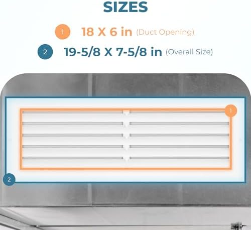 Rustproof 18 x 6 Inch Aluminum Vent Cover – Quiet Return Air Grille - Image 3