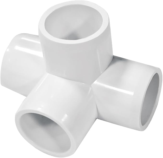 DSY 1/2" 4 Way Elbow PVC Pipe Fitting Adapter 4 Way SCH40 Connector - Image 6