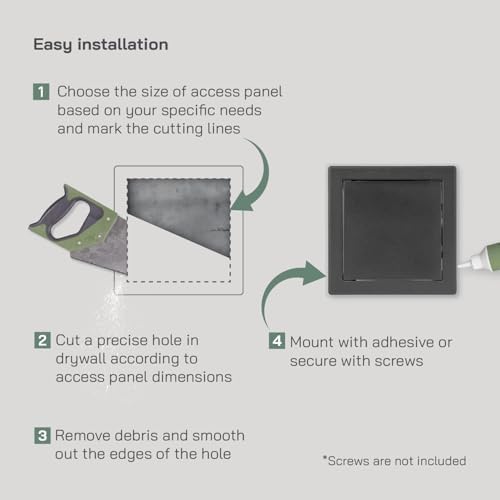 Vent Systems 6'' x 6'' Inch Anthracite Metal Access Panel - Image 5