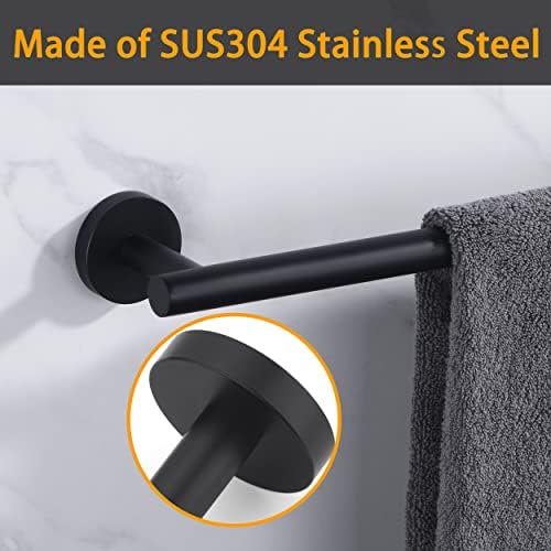 Towel Bar for Bathroom Matte Black, 33Inch Towel Rack Wall Mounted, Thicken - Image 6