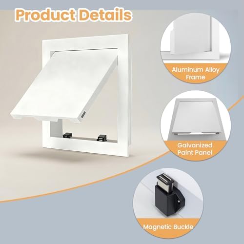 Access Panel for Drywall, 14 x 14 inch Wall Hole Cover Aluminum Alloy White - Image 4
