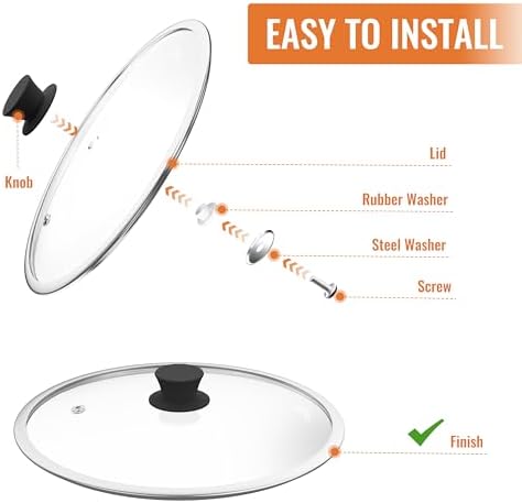Tempered Glass Lids for Pots and Pans, Cast Iron Skillet Lid 10.5 Inch - Image 4