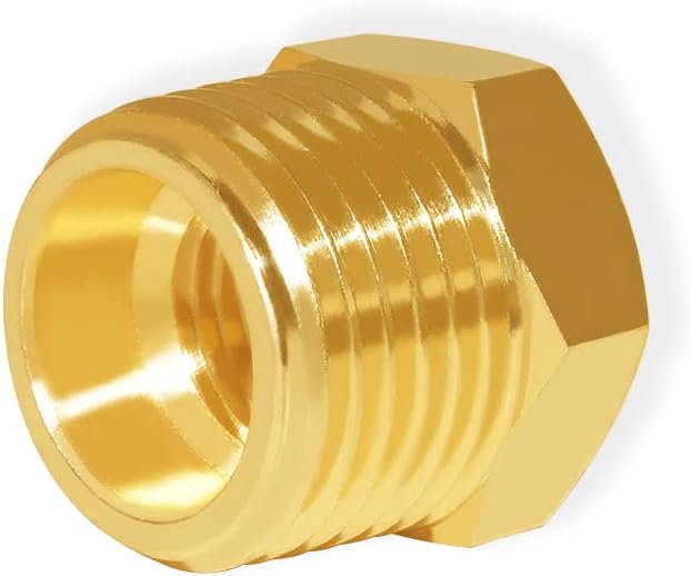 Hooshing 6PCS Brass Reducer Hex Bushing 1/2" NPT Male x 1/8" NPT Female | Heavy - Image 4