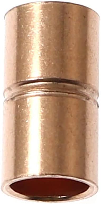 RLECS 8pcs Straight Copper Coupling Rolled Tube Stop Pipe Fitting 1/4 Inch ID - Image 3