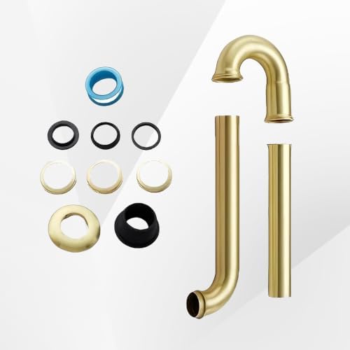 Brass P Trap 1 1/4 Bathroom Sink Drain Kit, Adjustable Height U-Shape Trap - Image 4