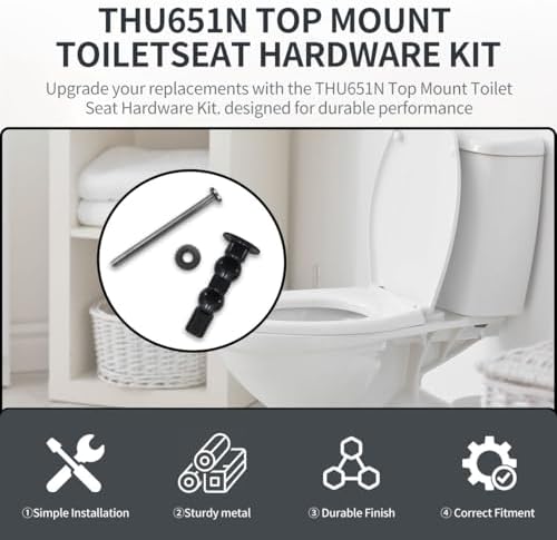 4Pack THU651N Top Mount Seat Hardware Fits ToTo Skirted Toilet - Image 3