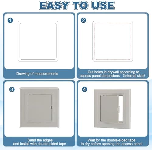 PATIKIL Access Panel for Drywall 7x7 Inch, 1 Set ABS Plastic Wall Hole Cover - Image 4