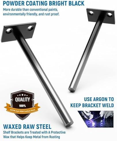 LEOPO 6-Pack 6 inch Floating Shelf Brackets, Hidden Shelf Bracket - Image 4
