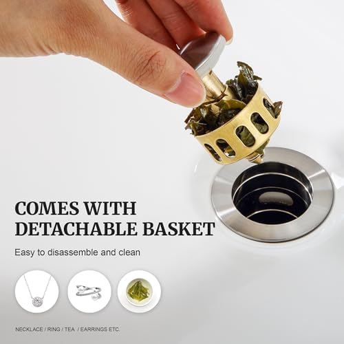 Pop up Sink Drain Stopper for Bathroom Vessel Vanity Sink Art Basin Brushed - Image 4