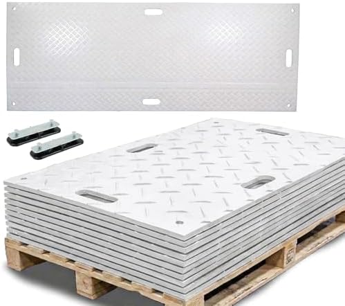 12 Pack 3' x 8' White Ground Protection Mats by MyteeProducts