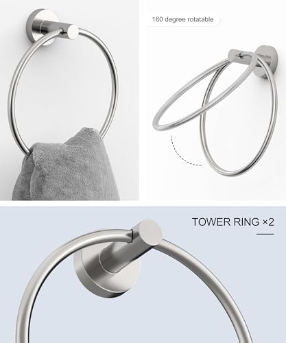12 Pcs Brushed Nickel Bathroom Hardware Accessories Set - Image 3