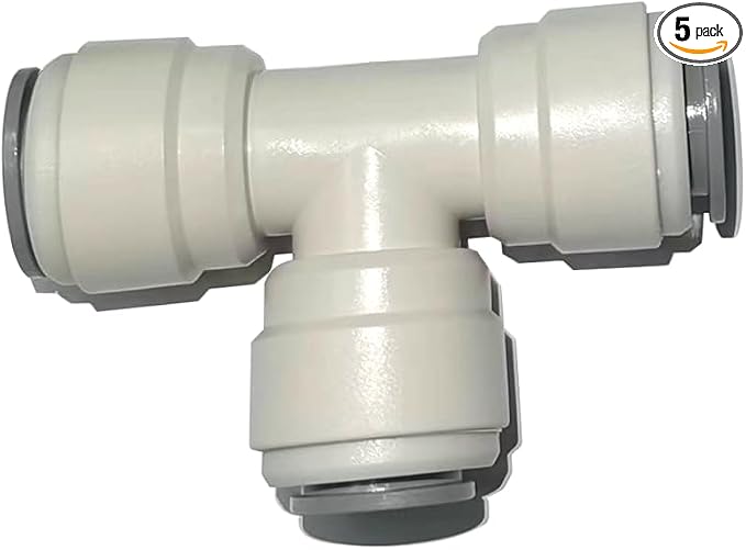 Acetal Copolymer 1/2" Tube OD Tube Fitting, Union Tee Connector, Push to connect by YZMSZ