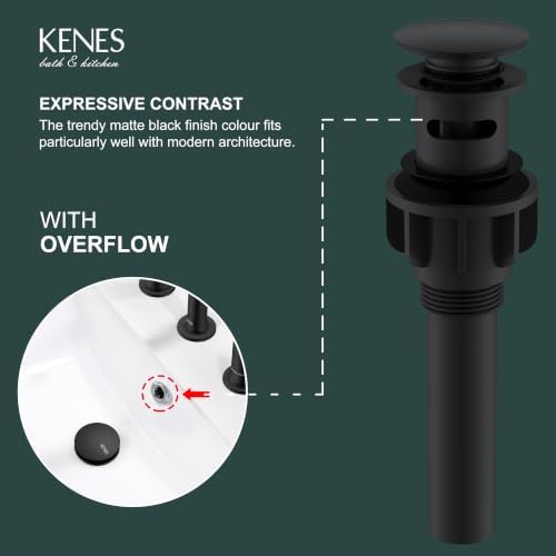 KENES Pop Up Bathroom Sink Drain - Image 3